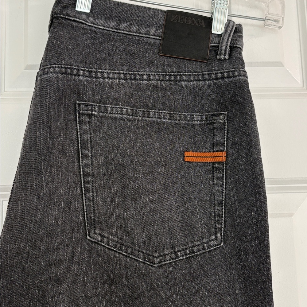 ZEGNA Roccia 5-Pocket 100% Cotton Slim City Fit Black Jeans, UEL 48A8, size 36NR - Picture 3 of 16